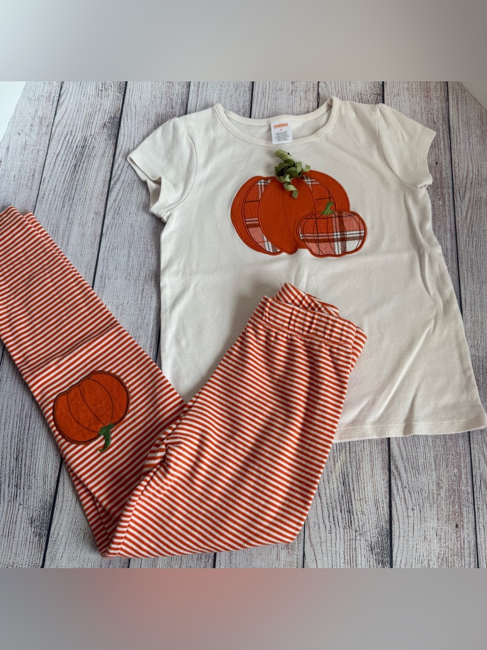 Gymboree Pumpkin Fall Halloween Shirt and Leggings Set 8